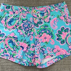 Lilly Pulitzer Blue and Pink Floral Women's Shorts